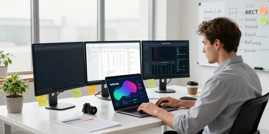 SEO specialist utilizing instant indexing tools in a modern workspace.