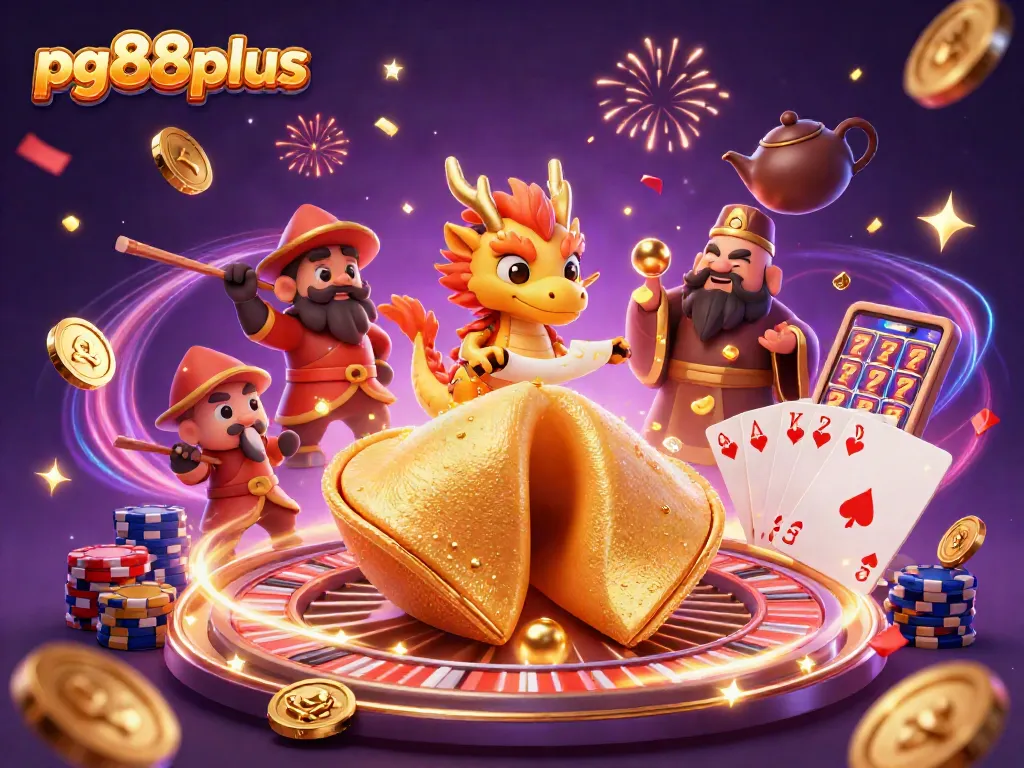 Experience exhilarating wins with pg88plus as dynamic casino elements come alive in a vibrant illustration.