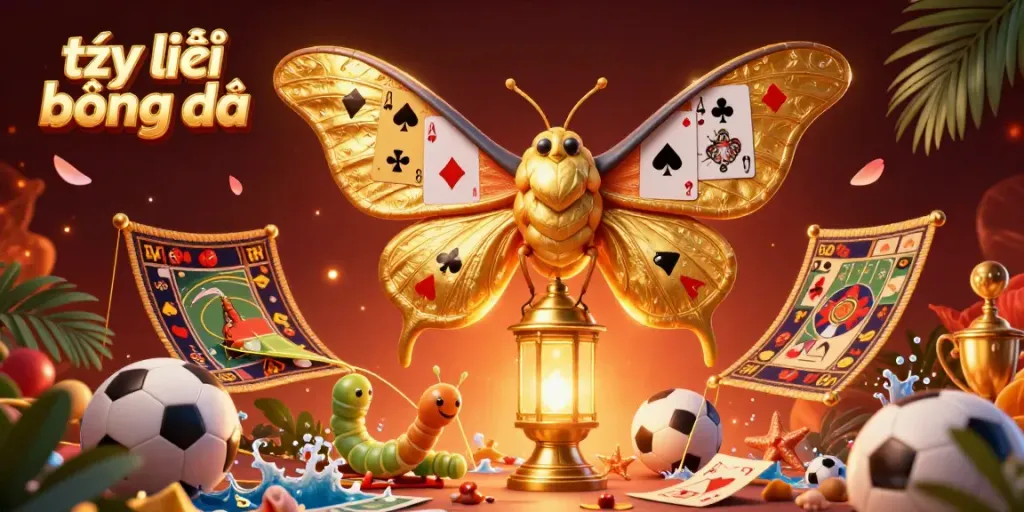 Engage with current tỷ lệ bóng đá trends in this vivid sports betting illustration featuring an atlas moth.