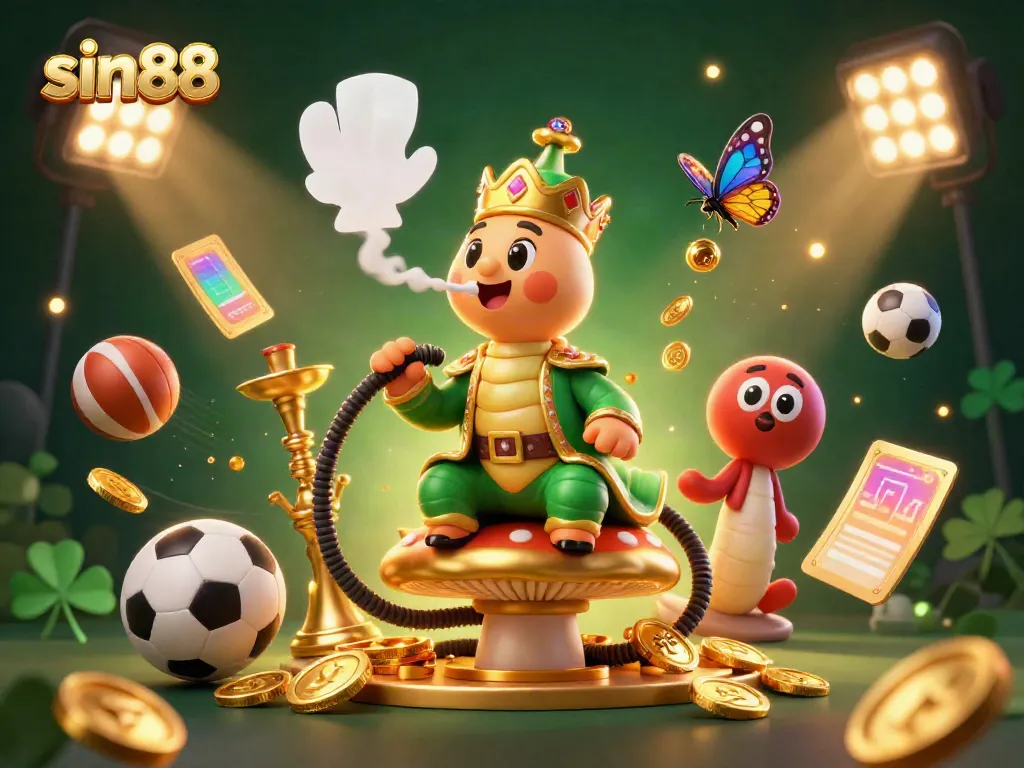 Experience the thrilling world of sin88 with dynamic sports elements and engaging casino themes in an artistic scene.