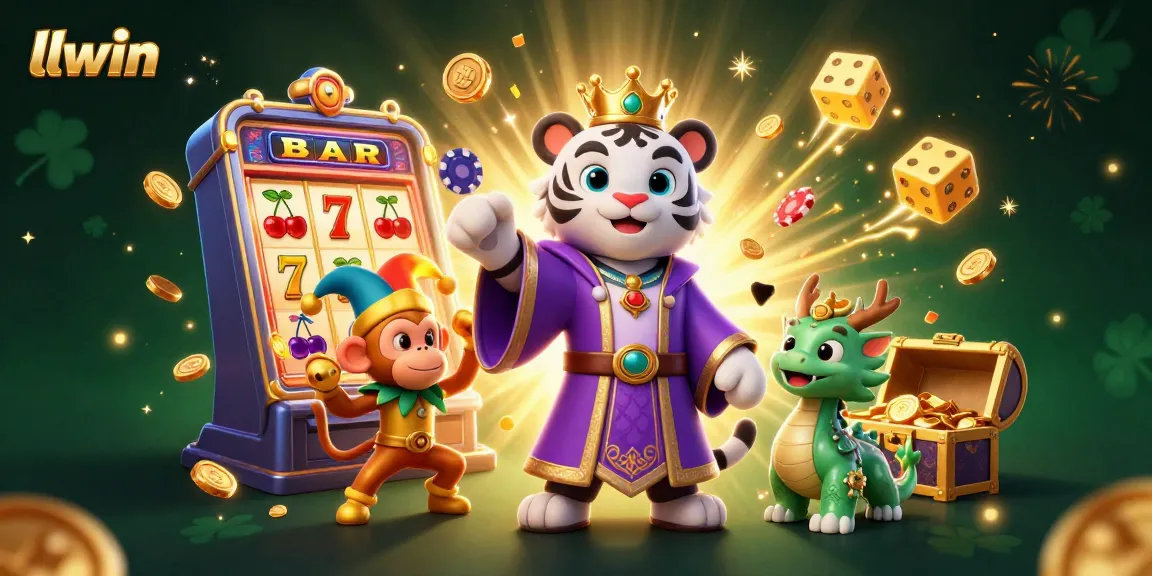 Win big at llwin with vibrant casino games featuring slot machines, dice, and playful characters.