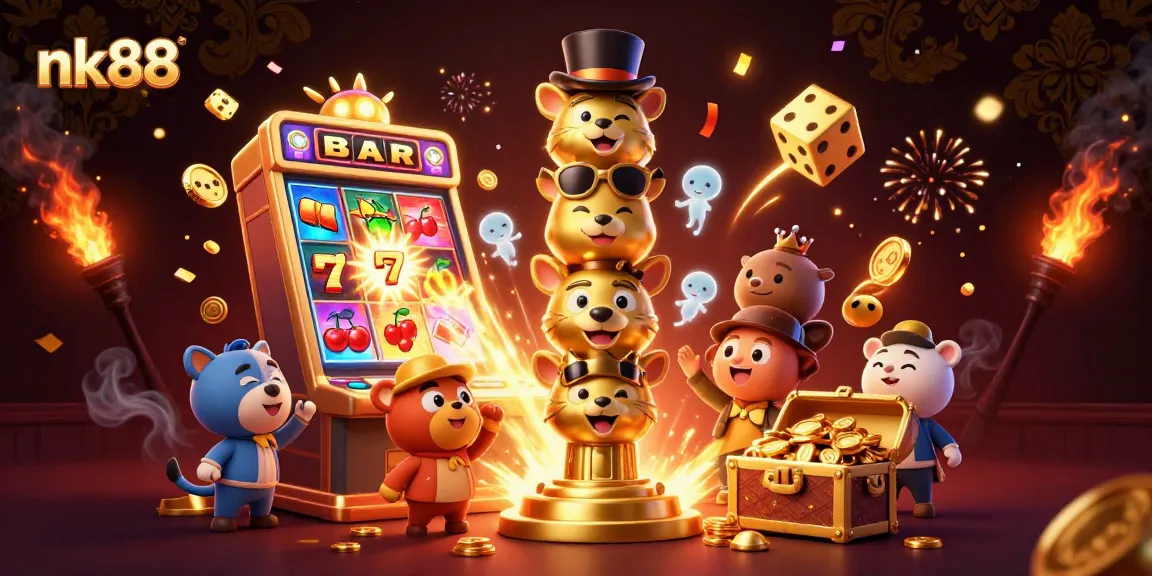 Engage in thrilling gameplay with nk88 featuring a colorful explosion of casino elements.