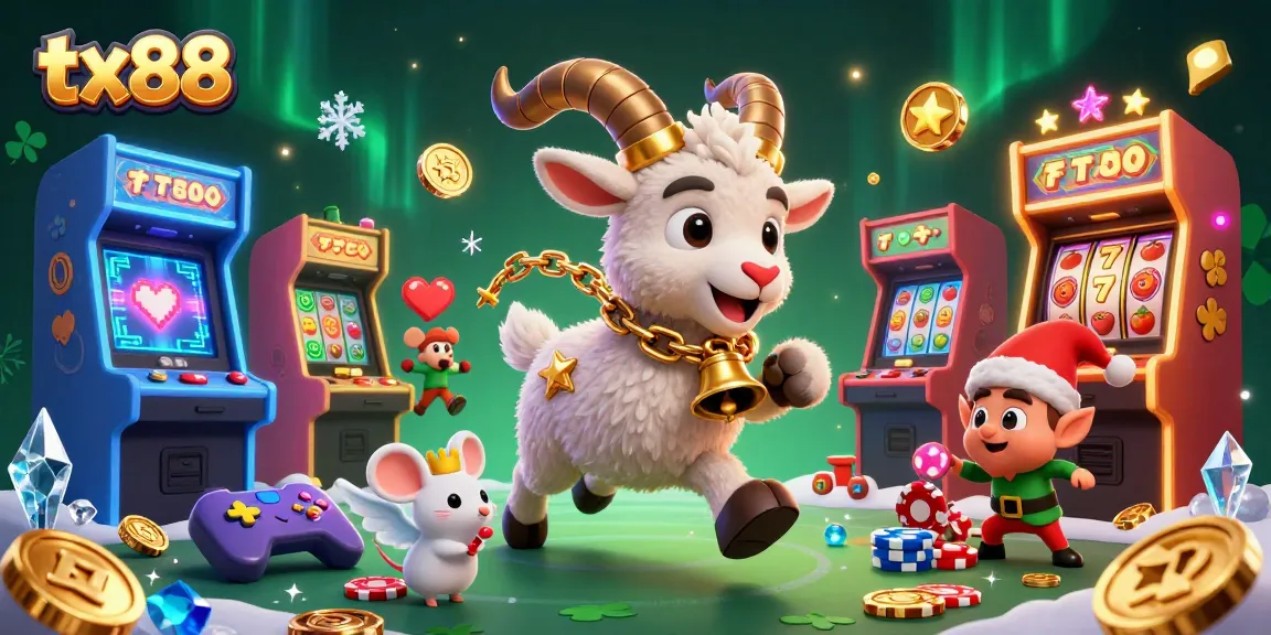 Engage in thrilling gameplay at tx88 with festive characters in a vibrant casino scene.