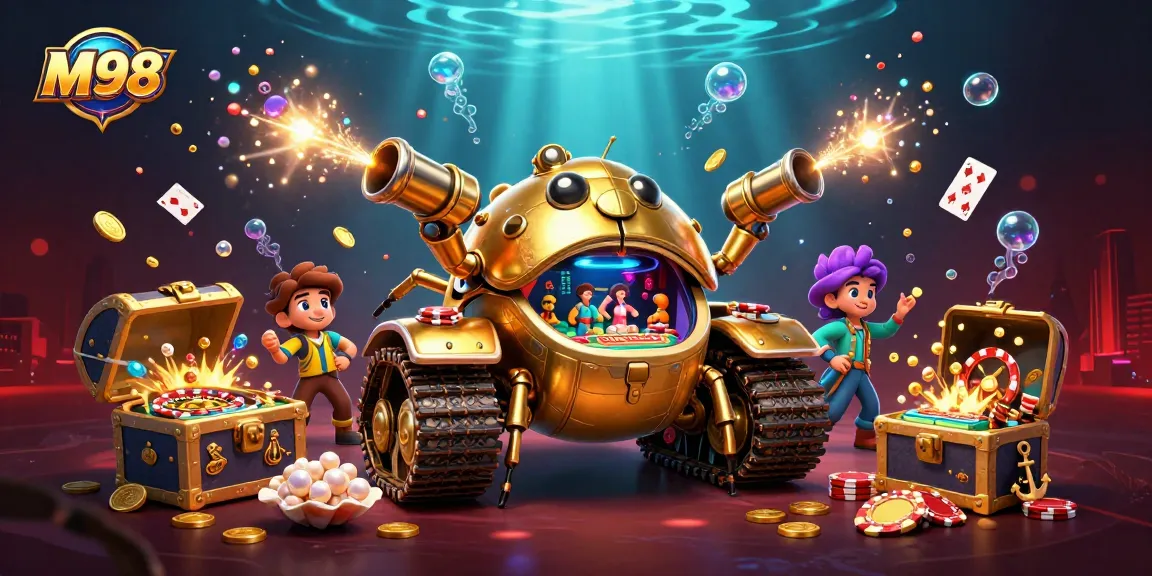 M98 unleashes a vibrant casino adventure with a golden beetle tank showcasing excitement and fun.