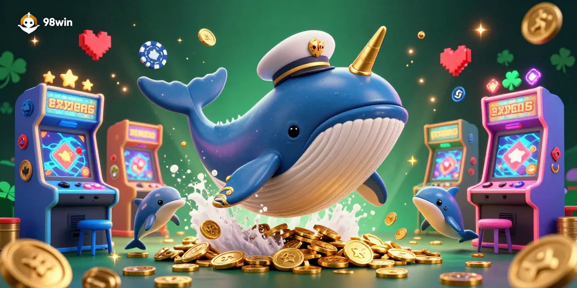 Experience engaging gameplay with 98win as cartoon characters celebrate wins in a vibrant, detail-packed casino scene.