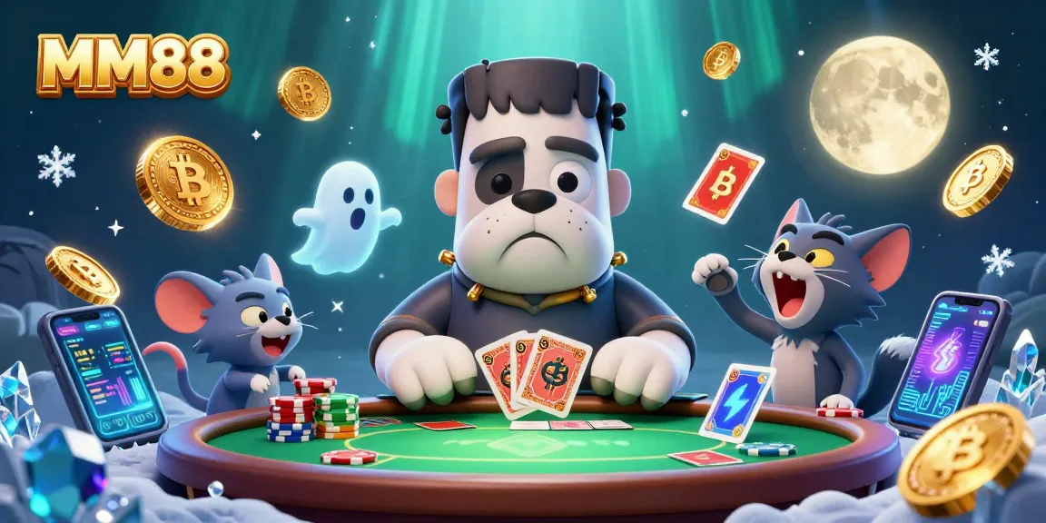 Engage MM88 gaming action with a Frankenstein bulldog dealer, ghost mouse, and werewolf kitten.