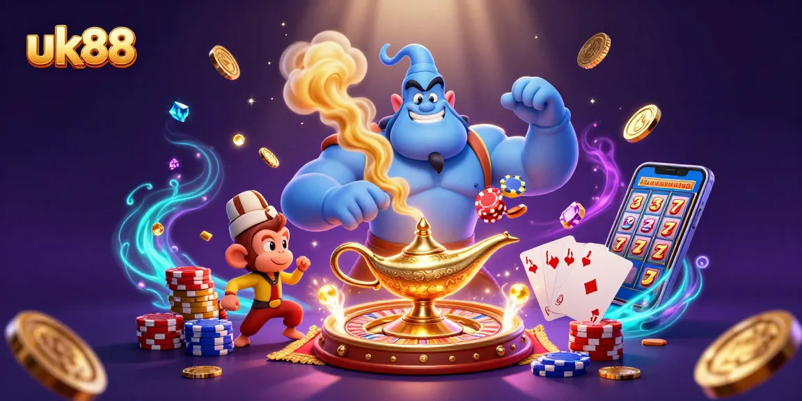 Engage in thrilling game action at uk88 with a vibrant casino scene showcasing fortune and excitement.