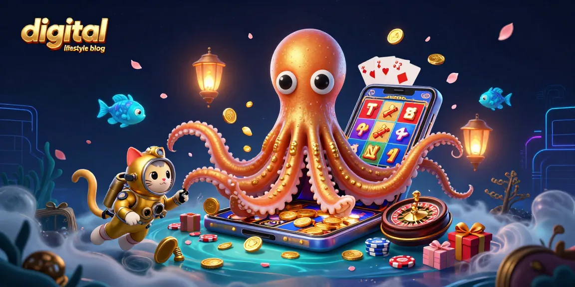 Spin and win at digital lifestyle blog with a kraken-themed slot game experience.